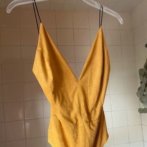 Yellow backless bodysuit